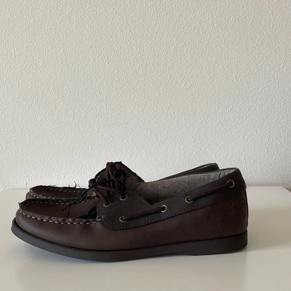 Weatherproof‎ Men's Brown Leather Boat Shoes Size 8